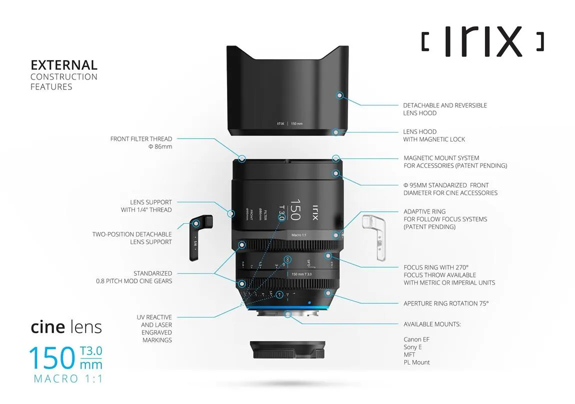 Obiektyw Irix Cine 150 mm T3.0 Makro do PL-mount Metric